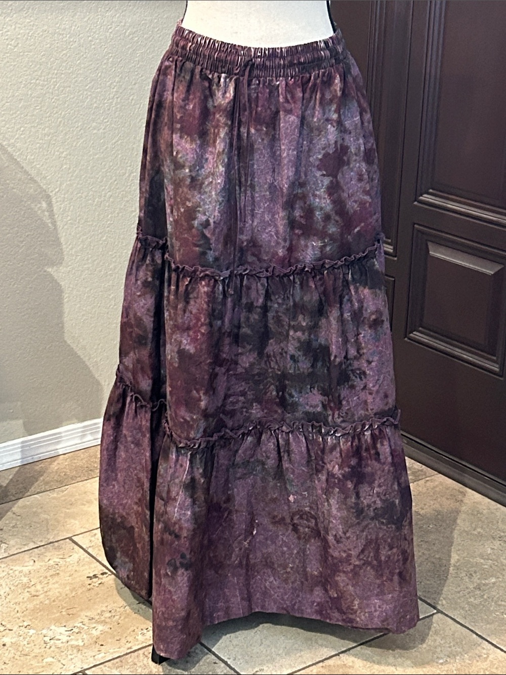 Salem Sisters Tie Dye Co. 3 Tiered, Cotton, Ruffle Maxi Skirt